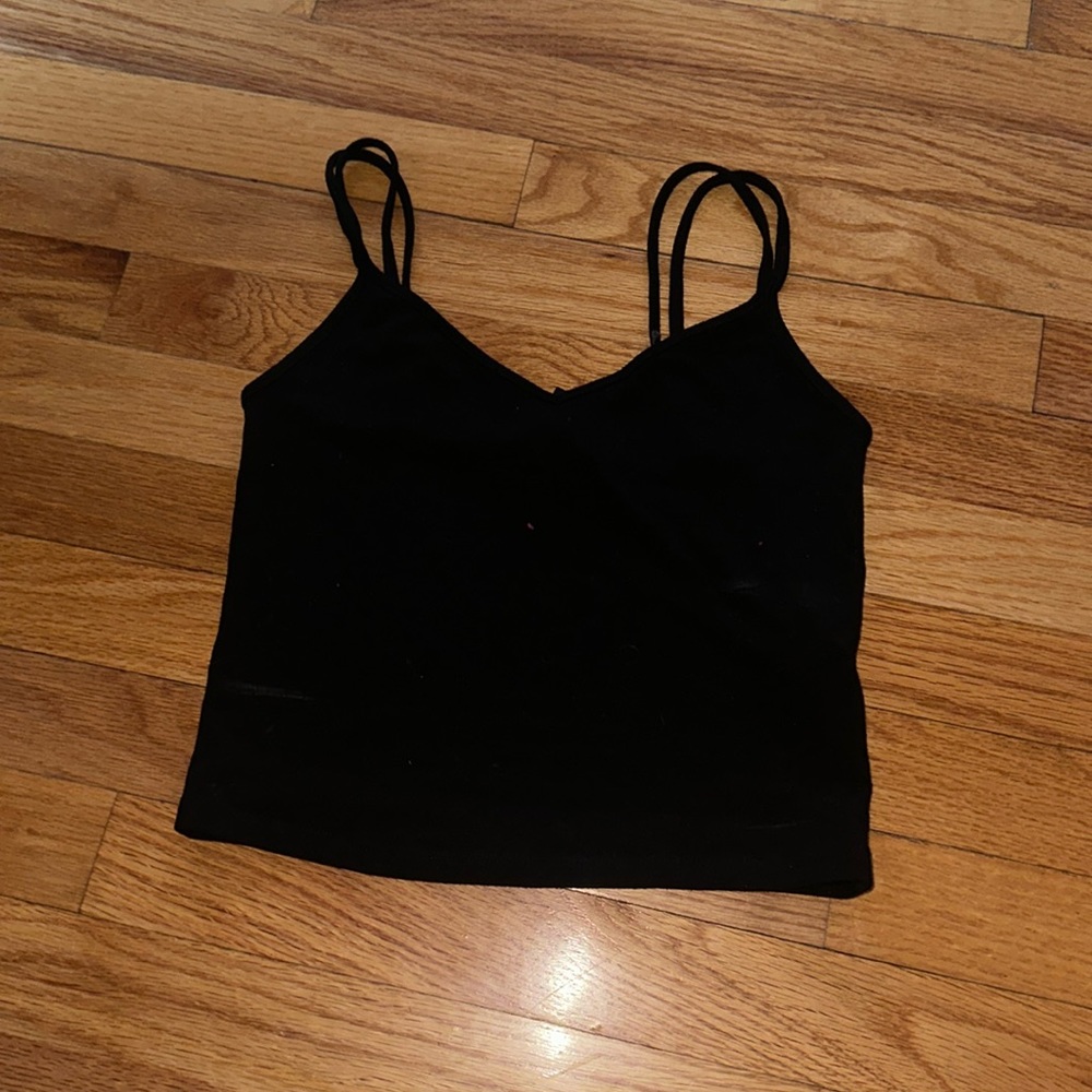 forever 21 black strappy cropped tank
